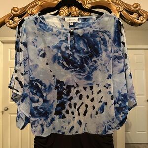 Jennifer Lopez Blue Floral Blouse
